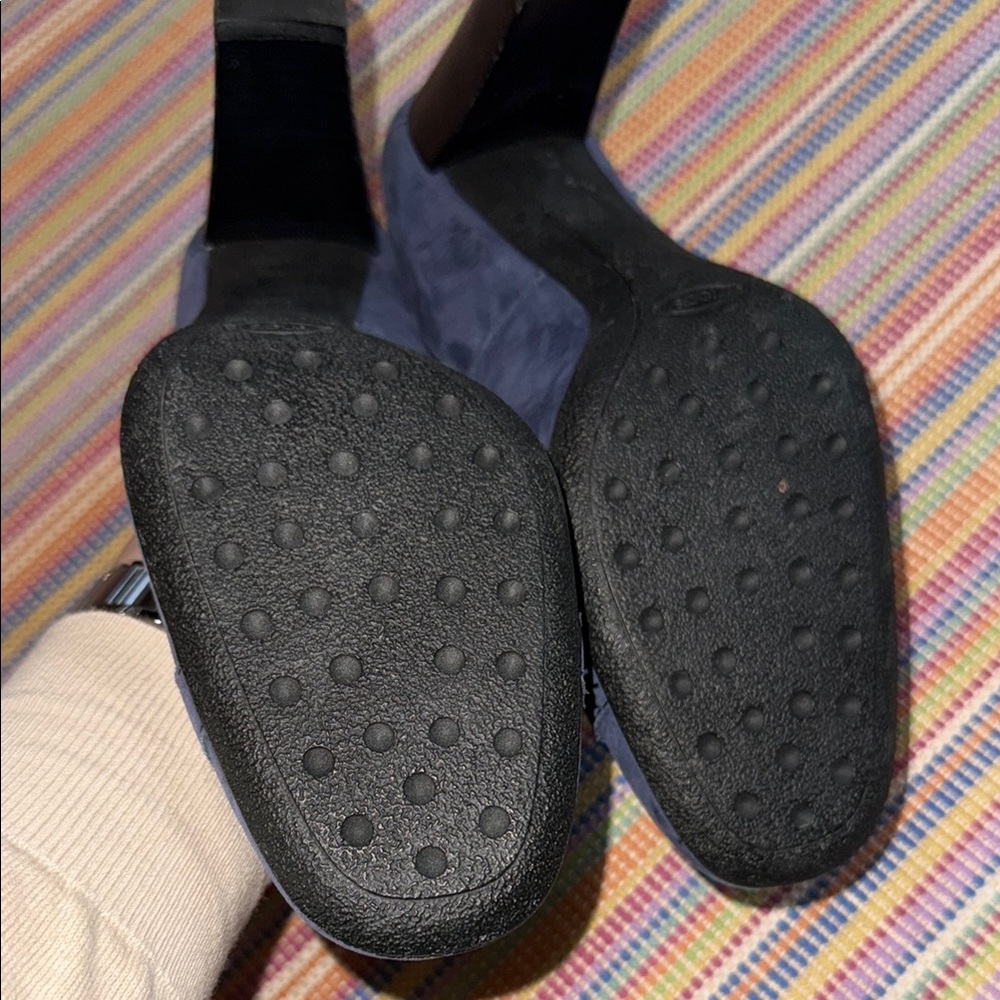 Tod's Blue Suede Loafers with Horsebit Detail NWOT 38 1/2 - Picture 7 of 9